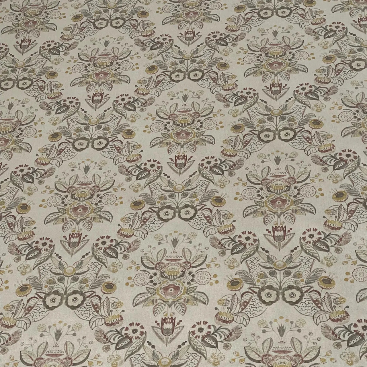 Country home decor floral linen look fabric