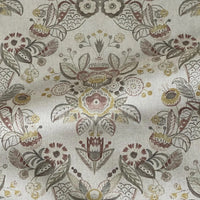 Thumbnail for Meadowcrest folk floral linen look fabric neutral tones