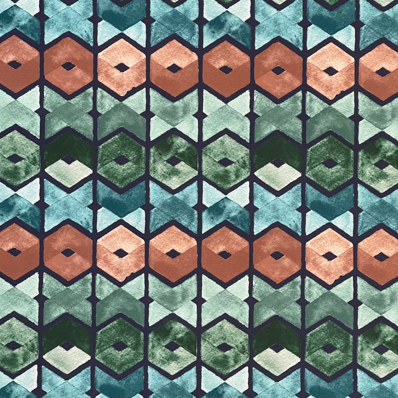 Mid-century modern printed cotton for upholstery