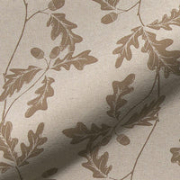 Thumbnail for Textured cotton-linen blend with natural oak leaf and acorn design – perfect for bespoke curtains and cushions