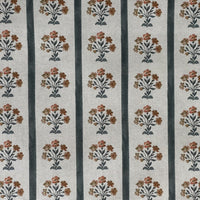 Thumbnail for Organic cotton floral fabric with vertical stripe pattern