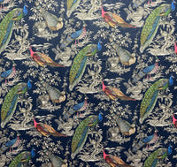 Thumbnail for Italian designer velvet bird fabric