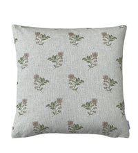 Thumbnail for Rose Meadow botanical cushion cover featuring small pink floral sprigs and green foliage on a neutral linen-look background.
