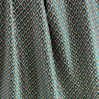 Thumbnail for Teal and gold geometric curtain fabric with refined small-scale pattern