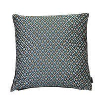 Thumbnail for Rosetta teal geometric square cushion cover with gold detailing