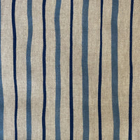 Thumbnail for Close-up of the blue stripes and woven beige texture of Seabreeze fabric