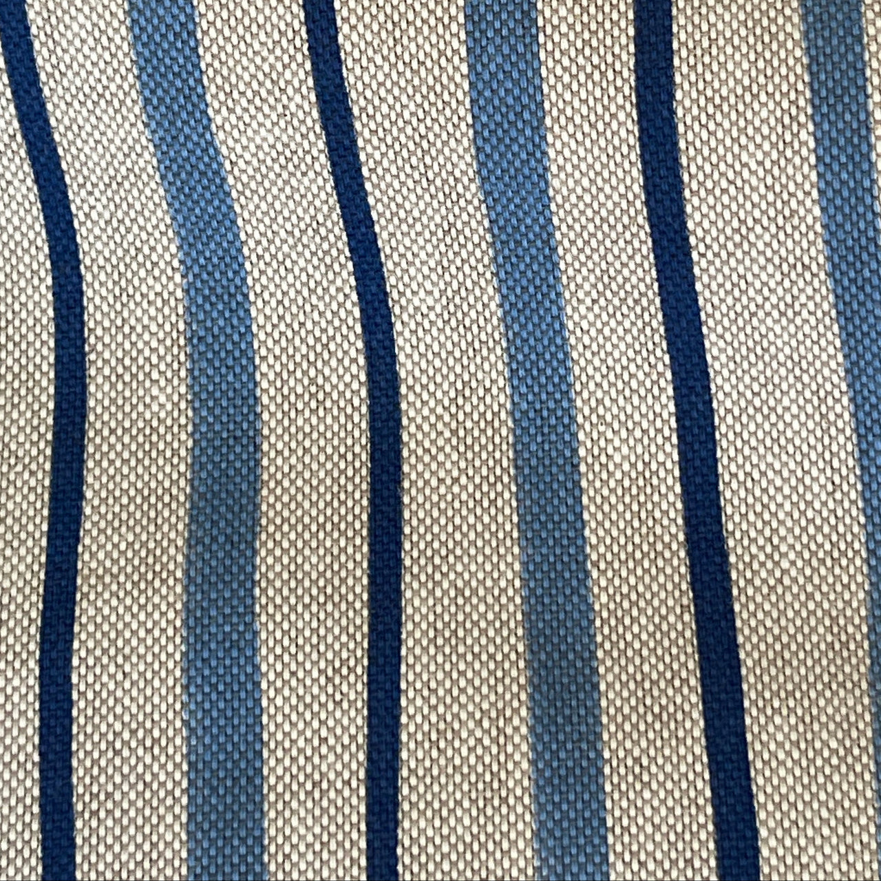 Detailed view of the natural linen-look texture of Seabreeze cotton-blend fabric