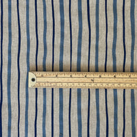 Thumbnail for Close-up of the blue stripes and woven beige texture of Seabreeze fabric