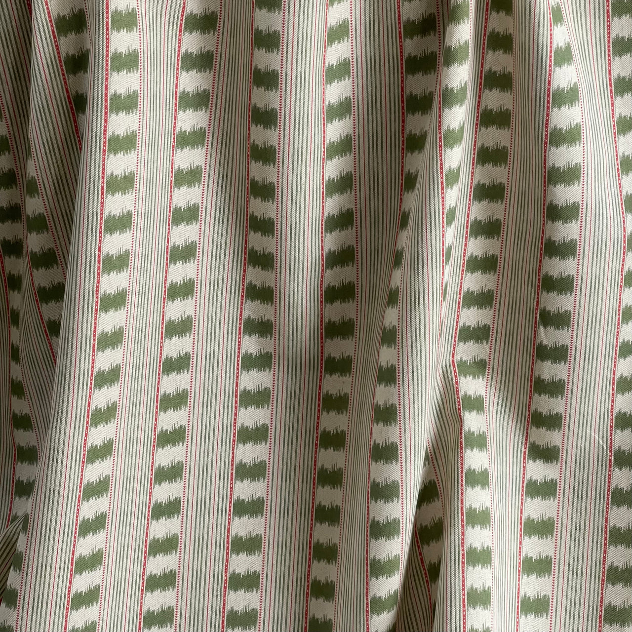 roman blind fabric olive green linen look stripes