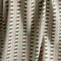 Thumbnail for roman blind fabric olive green linen look stripes