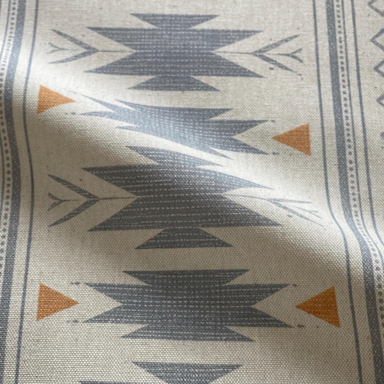 Blue grey Southwestern fabric for cushions curtains and upholstery