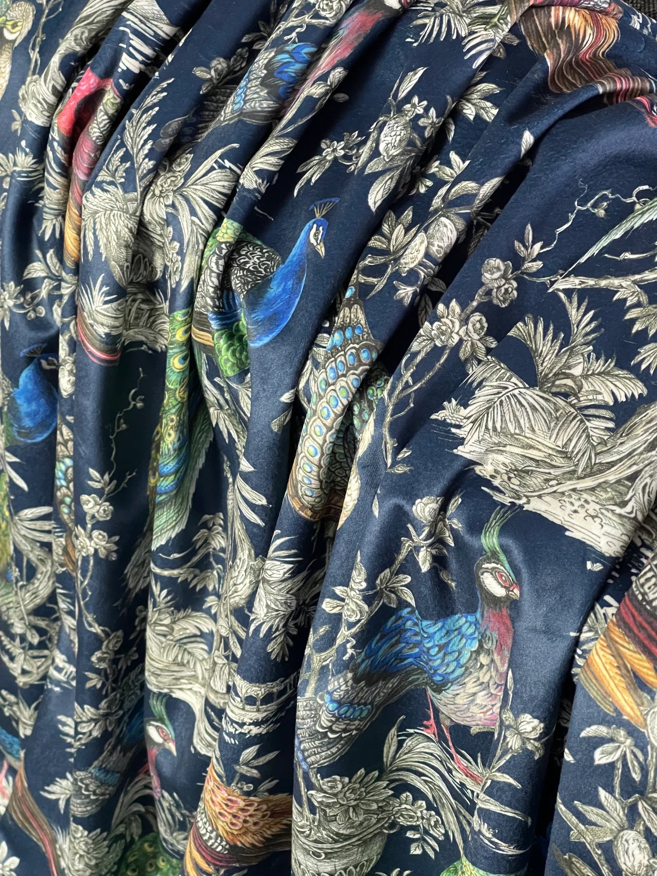 Peacock pheasant fabric for drapery and blinds