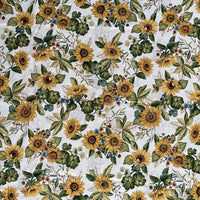 Thumbnail for High-quality woven tapestry fabric with sunflower and foliage print