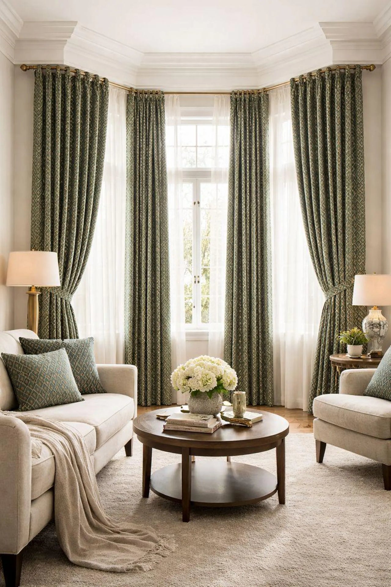 Jacquard woven lattice fabric in teal blue with gold geometric detailing