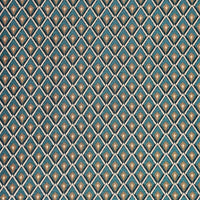 Thumbnail for Detailed close-up of teal blue geometric lattice fabric weave