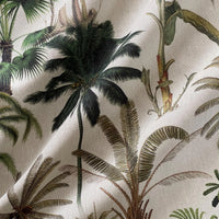 Thumbnail for Vintage palm tree fabric with tropical jungle print on natural cotton linen look background