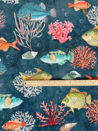 Thumbnail for Underwater scene velvet fabric for curtains