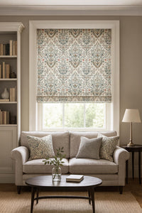 Thumbnail for Organic cotton tapestry fabric with classic floral garden design