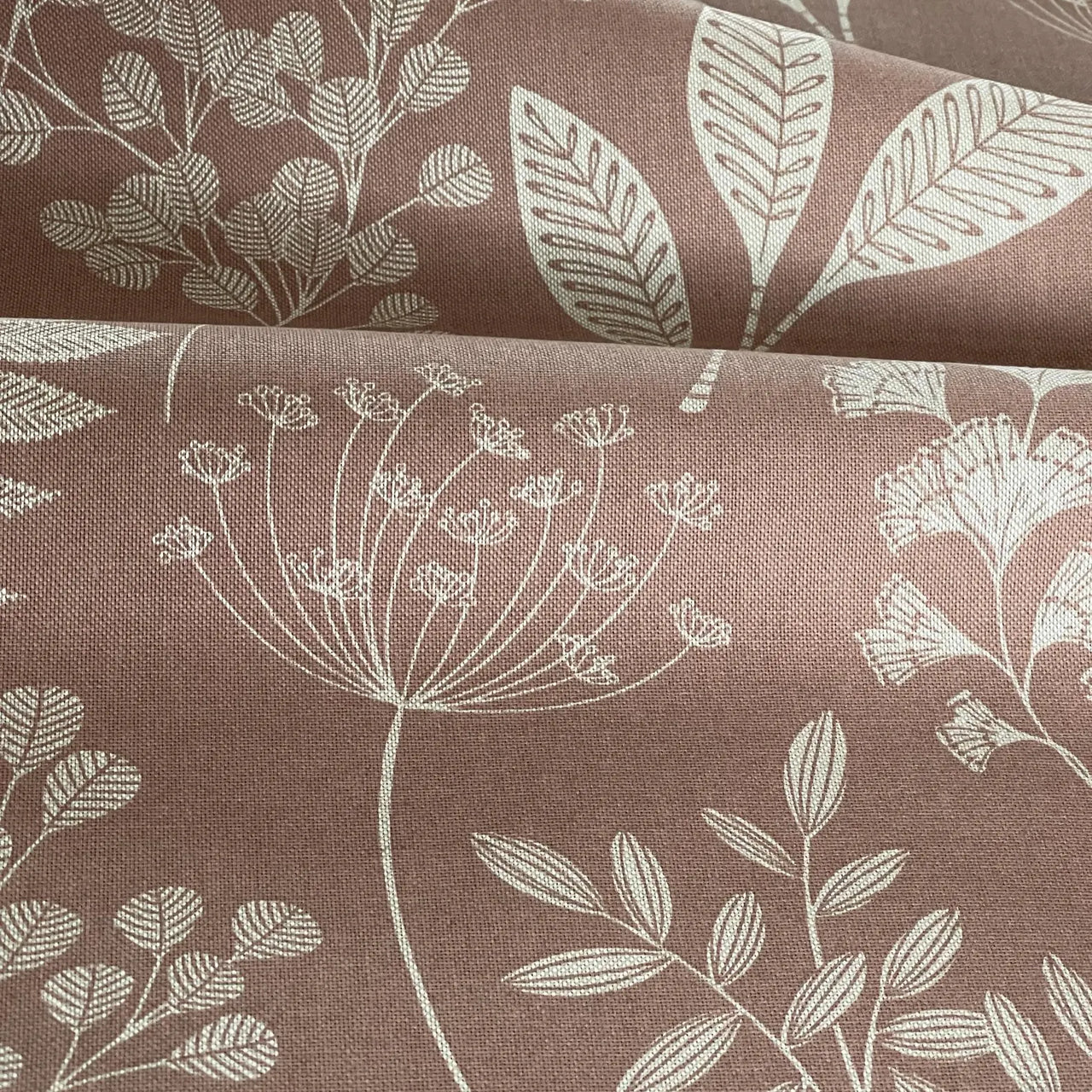 Country style dusty rose floral upholstery material