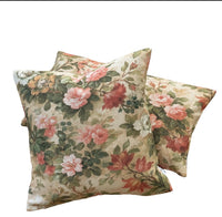 Thumbnail for Square and rectangular vintage rose cushion covers in coordinating cottage garden fabric