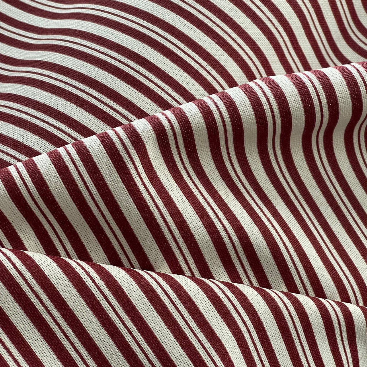 Red and white striped fabric for vintage interiors