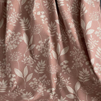 Thumbnail for Rose pink woven fabric with soft neutral floral branches