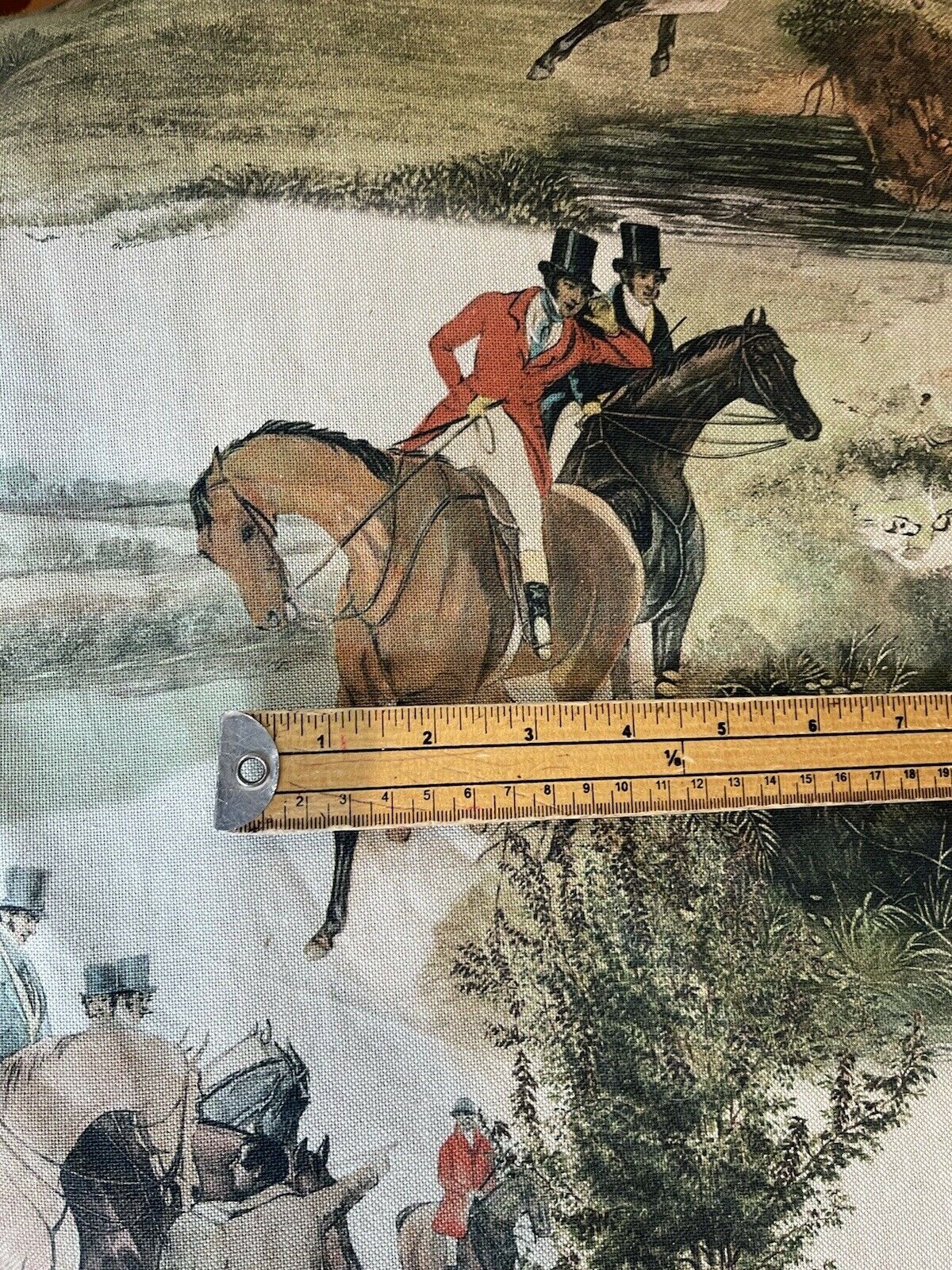 English Fox Hunting Printed Cotton Fabric By Meter Horses Sewing Material Dog Fox Pattern For Curtains Pillows Cushions Landscape Forest Pointer