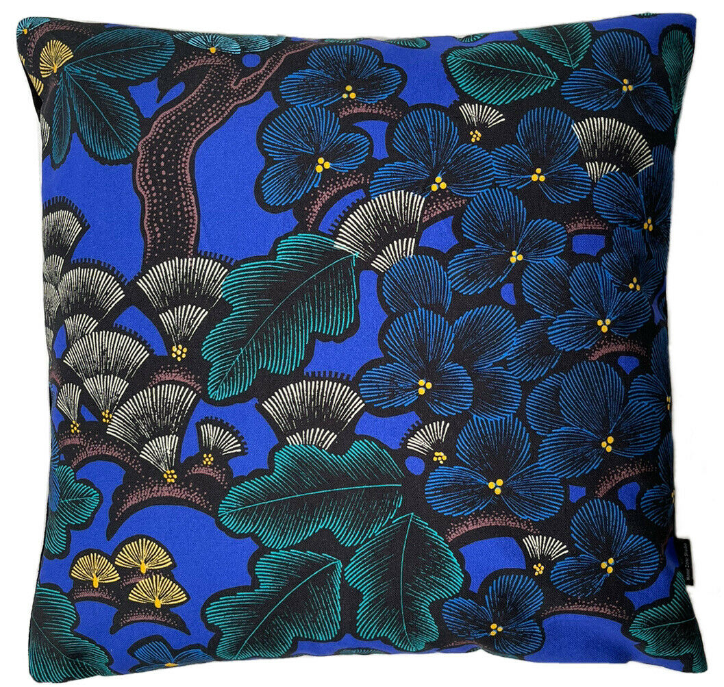Floral Cushion Cover Blue Throw Pillow Case Nights in Kew Gardens Botanical Sofa Decor