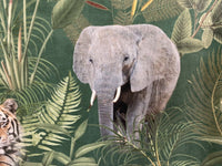 Thumbnail for Safari Italian Velvet Printed Tigar Elephante Girafe Monkey Fabric by Meter