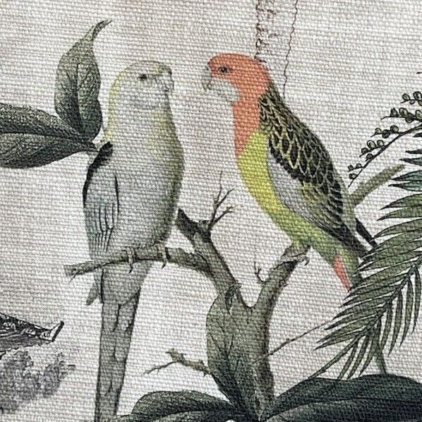 Pagoda Parrots Cotton Fabric by Meter Birds Sewing Material By Yards Meter's Japanese Motif Textile Vintage Style Canvas For Pillows Curtains Crafts