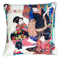 Thumbnail for Oriental Cushion Cover Japanese Kimono Geisha Decorative Pillow case Beige Pillowcase Oriental Sofa Decor 18