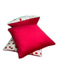 Thumbnail for Small Poppy Cushion Cover Red Floral Velvet Pillow Throw Xmas Meadow Fields