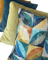 Thumbnail for Turquoise Stem Leaves Cushion Cover Pattern Throw Sofa Pillow Yellow Blue Orange