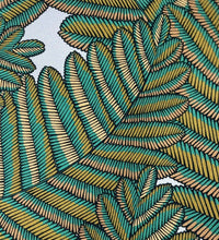 Thumbnail for Fern Cotton Fabric by Meter Green Botanical Sewing Material Tree Light Grey Yellow  Golden Bronze Colors Textile