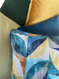 Thumbnail for Turquoise Stem Leaves Cushion Cover Pattern Throw Sofa Pillow Yellow Blue Orange