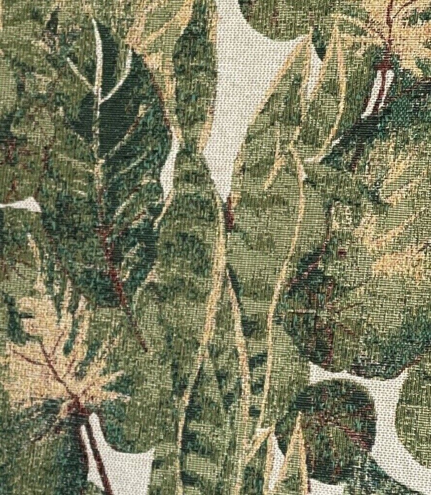 Evergreen Botanical Beauty: Woven Fabric by the Meter