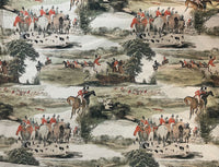 Thumbnail for English Fox Hunting Printed Cotton Fabric By Meter Horses Sewing Material Dog Fox Pattern For Curtains Pillows Cushions Landscape Forest Pointer