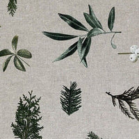 Thumbnail for Mistletoe Cotton Fabric - Green Pine Tree Leaves Print, Christmas Sewing Material for Home Decor & Crafts