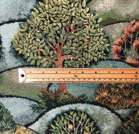 Thumbnail for Apple Trees Botanical Fabric By The Meter Green Tapestry Sewing Material Vintage Style Upholstery Textile