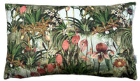 Thumbnail for Wild Orchids Velvet Cushion Cover Botanical Green Pink Yellow Exotic Plants