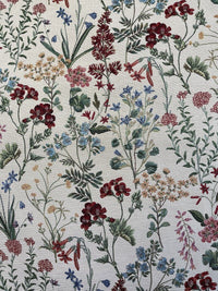 Thumbnail for Wildflower Meadows Beige Woven Floral Upholstery Fabric