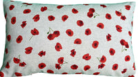 Thumbnail for Small Poppy Cushion Cover Red Floral Velvet Pillow Throw Xmas Meadow Fields