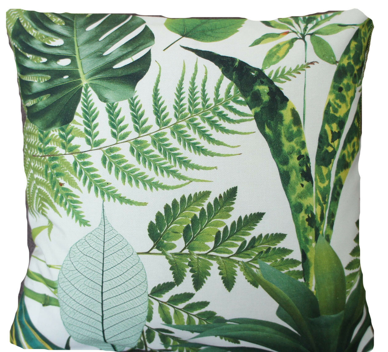 Botanical Cushion Cover Fern Aloe Vera Ficus Green Printed Fabric 16" 18" 20"