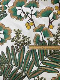 Thumbnail for Gingko Bilboa Floral Cotton Fabric by Meter Botanical Mimosa Sewing Fabric Yellow Textile Green Leef Pattern For Crafts