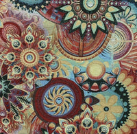 Thumbnail for Mandala Gobelin Woven Fabric by Meter Upholstery Red Orange Yellow Artistic Pop