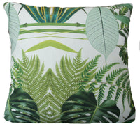 Thumbnail for Botanical Cushion Cover Fern Aloe Vera Ficus Green Printed Fabric 16