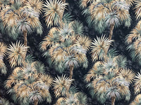 Thumbnail for Haiti Palm Trees Black Cotton Fabric by Meter Yellow Floral Sewing Material Botanical Digital Print Textile