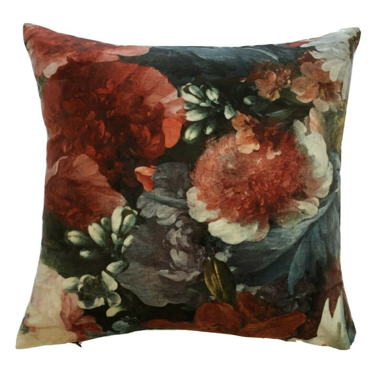 White Lily's Red Rose Italian Velvet Cushion Cover Masterpiece Rijsk Museum Art