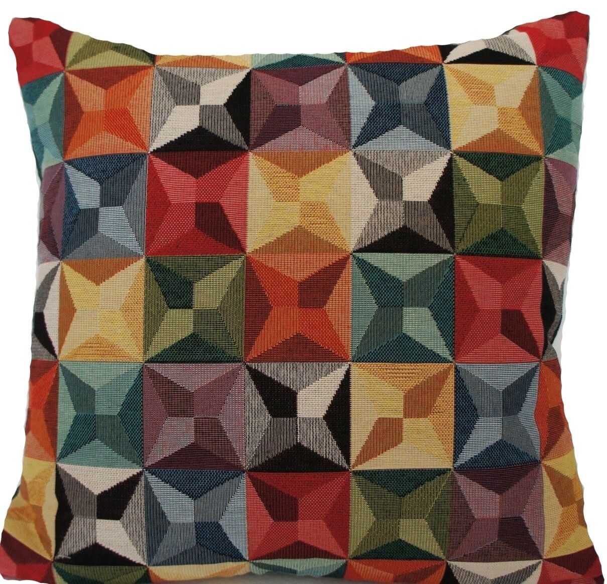Oriental Cushion Cover Woven Rug Kilim Throw Pillow Case Pattern Kaleidoscope Fabric Square Pillowcase 16" Ethnic Sofa Decor