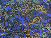 Thumbnail for Nights in Kew Garden Cotton Fabric by Meter Botanica Plants Tree Royal Blue
